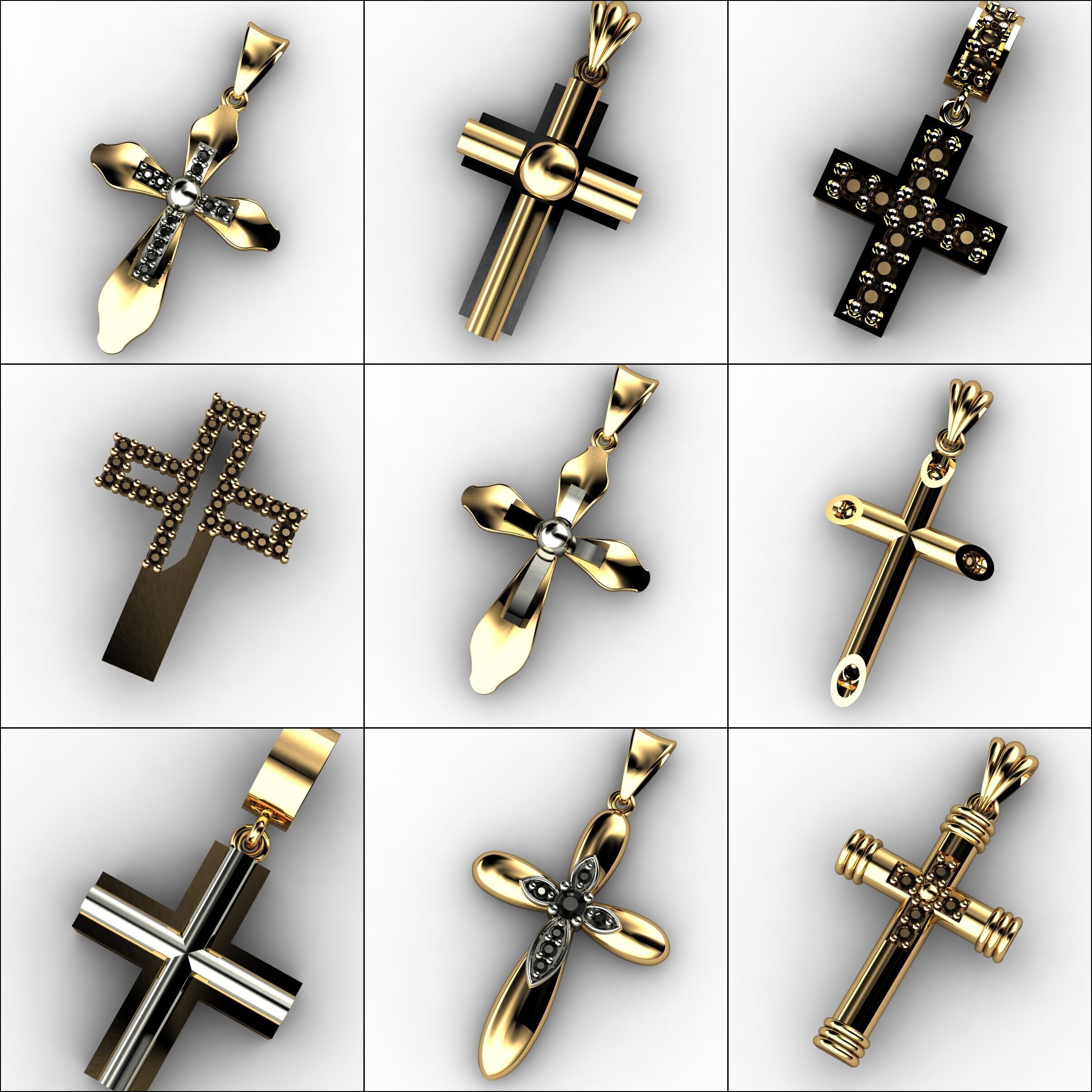 60 Plus Cross Pendants 3dm 3D print model_4