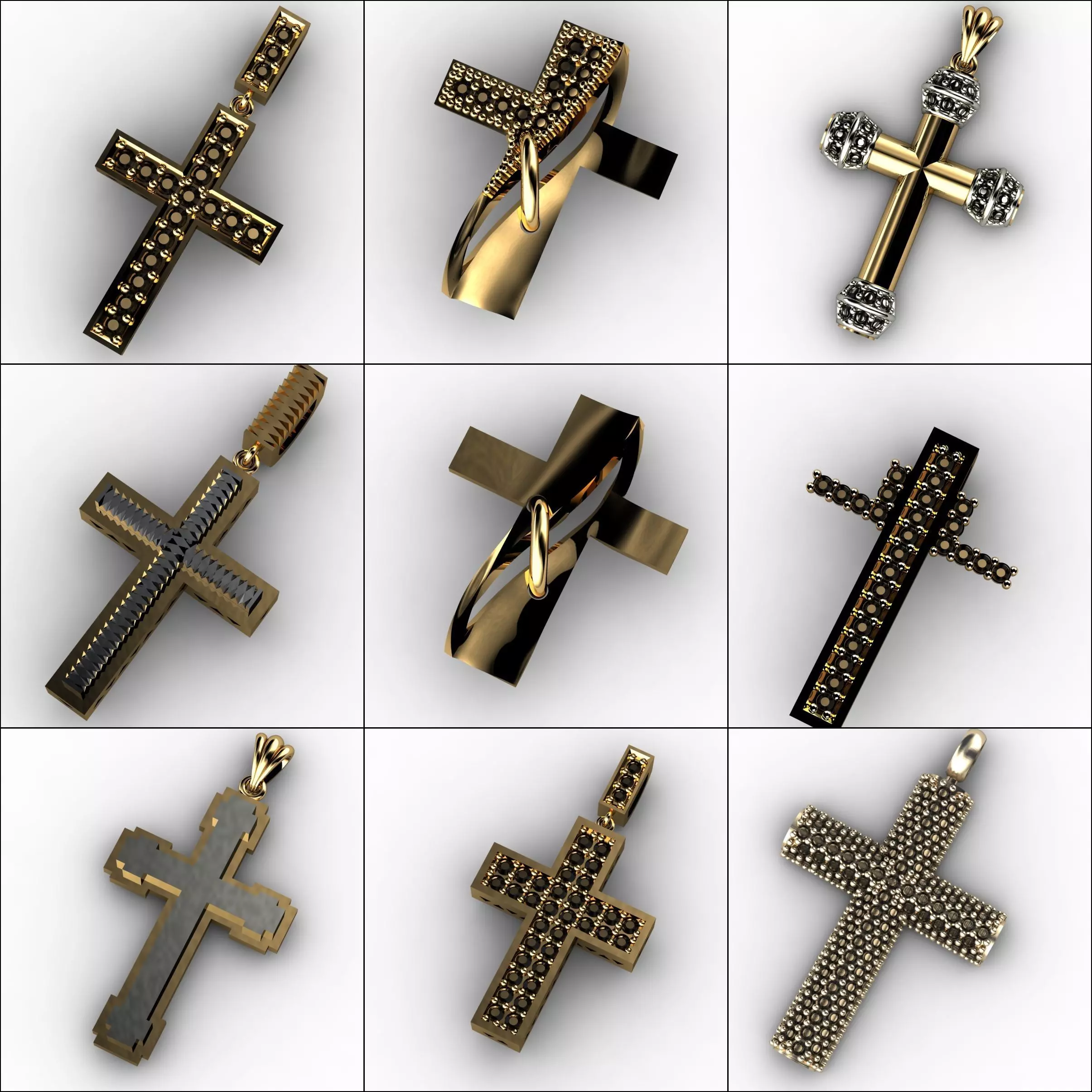 60 Plus Cross Pendants 3dm 3D print model_0