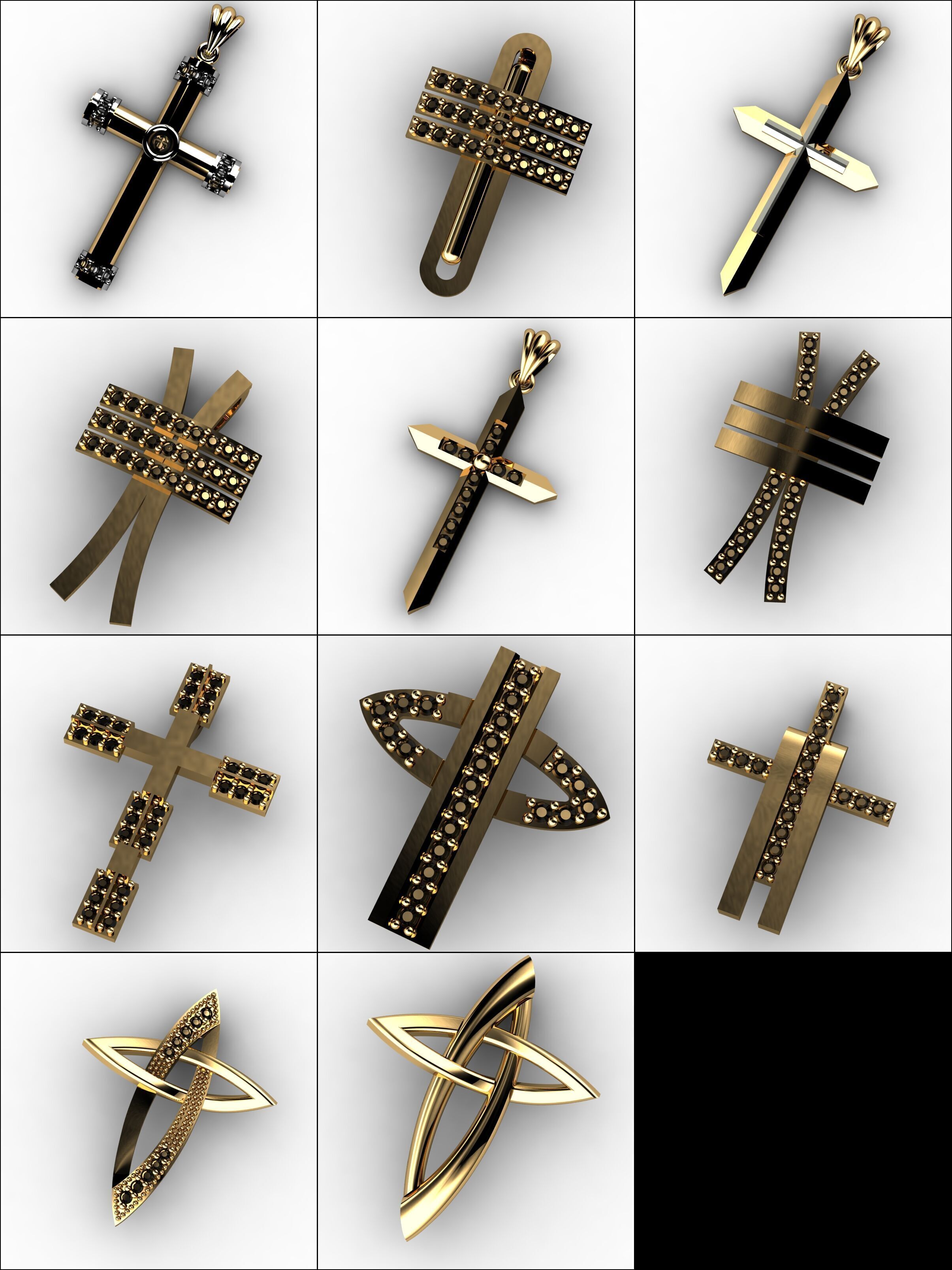 60 Plus Cross Pendants 3dm 3D print model_5