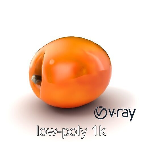 Warm Orange-Yellow Apricot Model Pack Low-poly 3D model 3