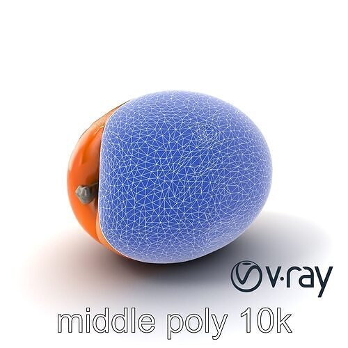 Warm Orange-Yellow Apricot Model Pack Low-poly 3D model 5