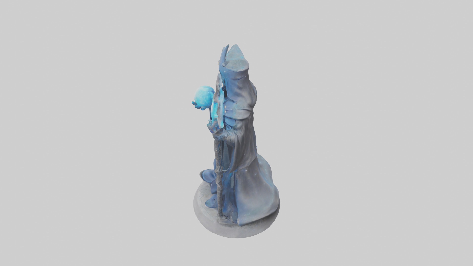 Intergalactic Sorcerer statue model Low-poly 3D model_17