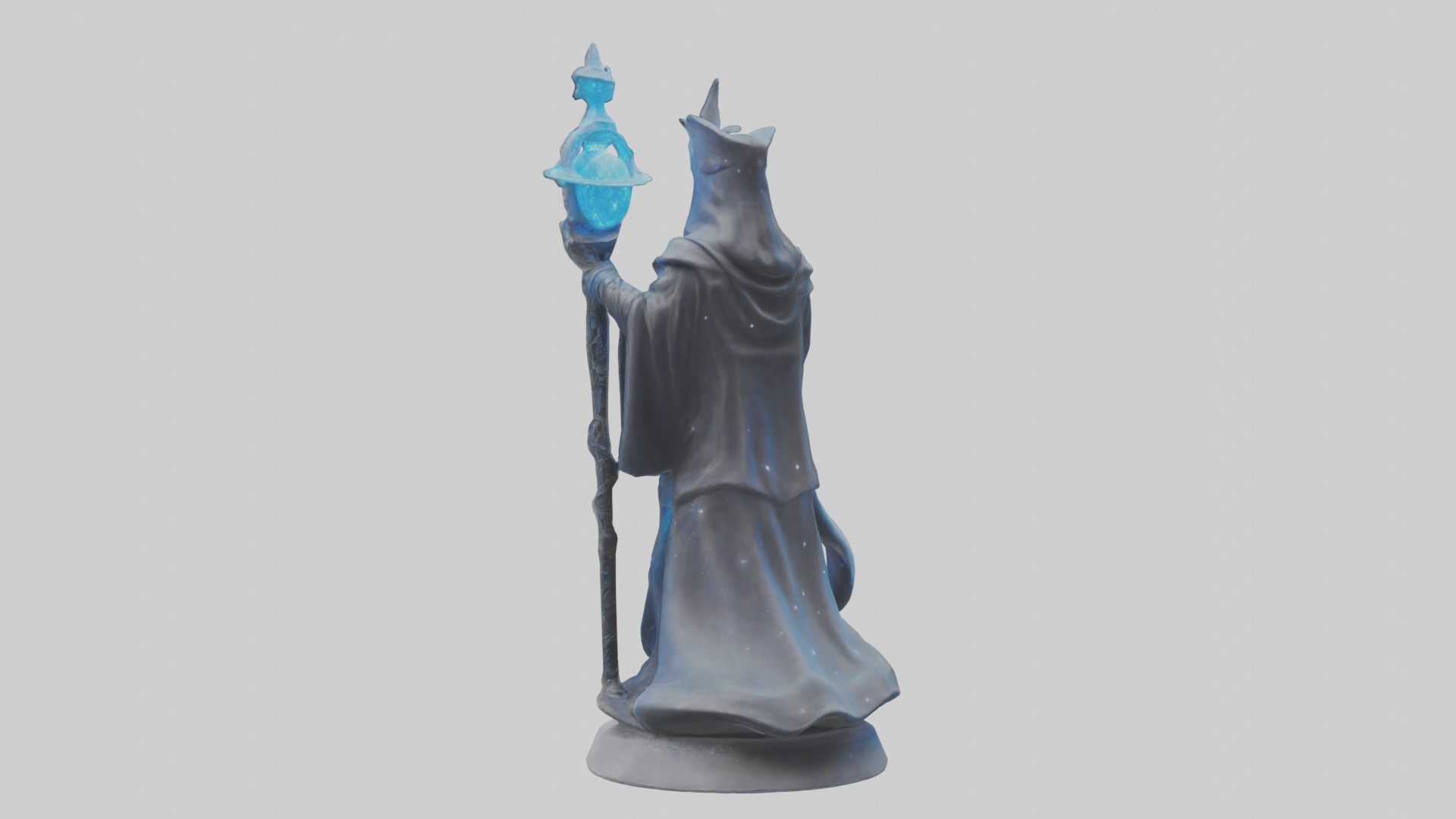 Intergalactic Sorcerer statue model Low-poly 3D model_3