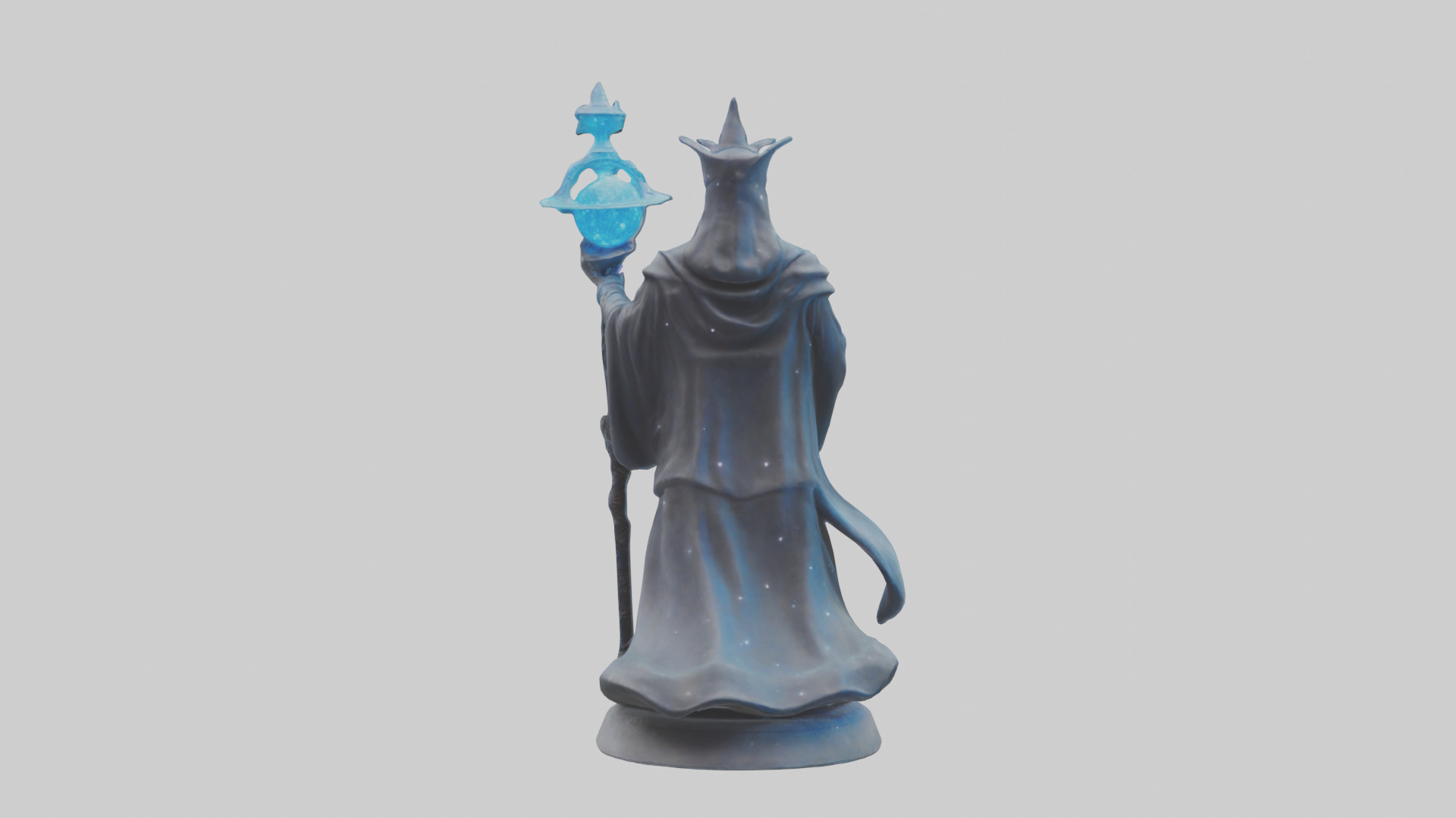 Intergalactic Sorcerer statue model Low-poly 3D model_2