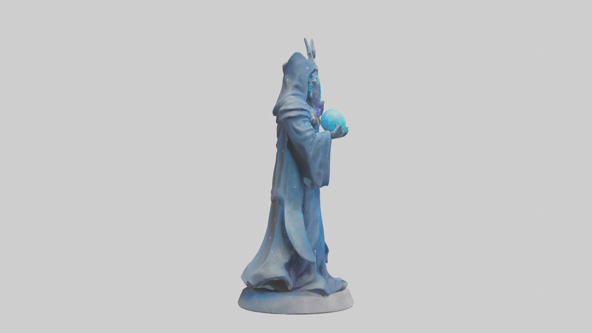 Intergalactic Sorcerer statue model Low-poly 3D model_13