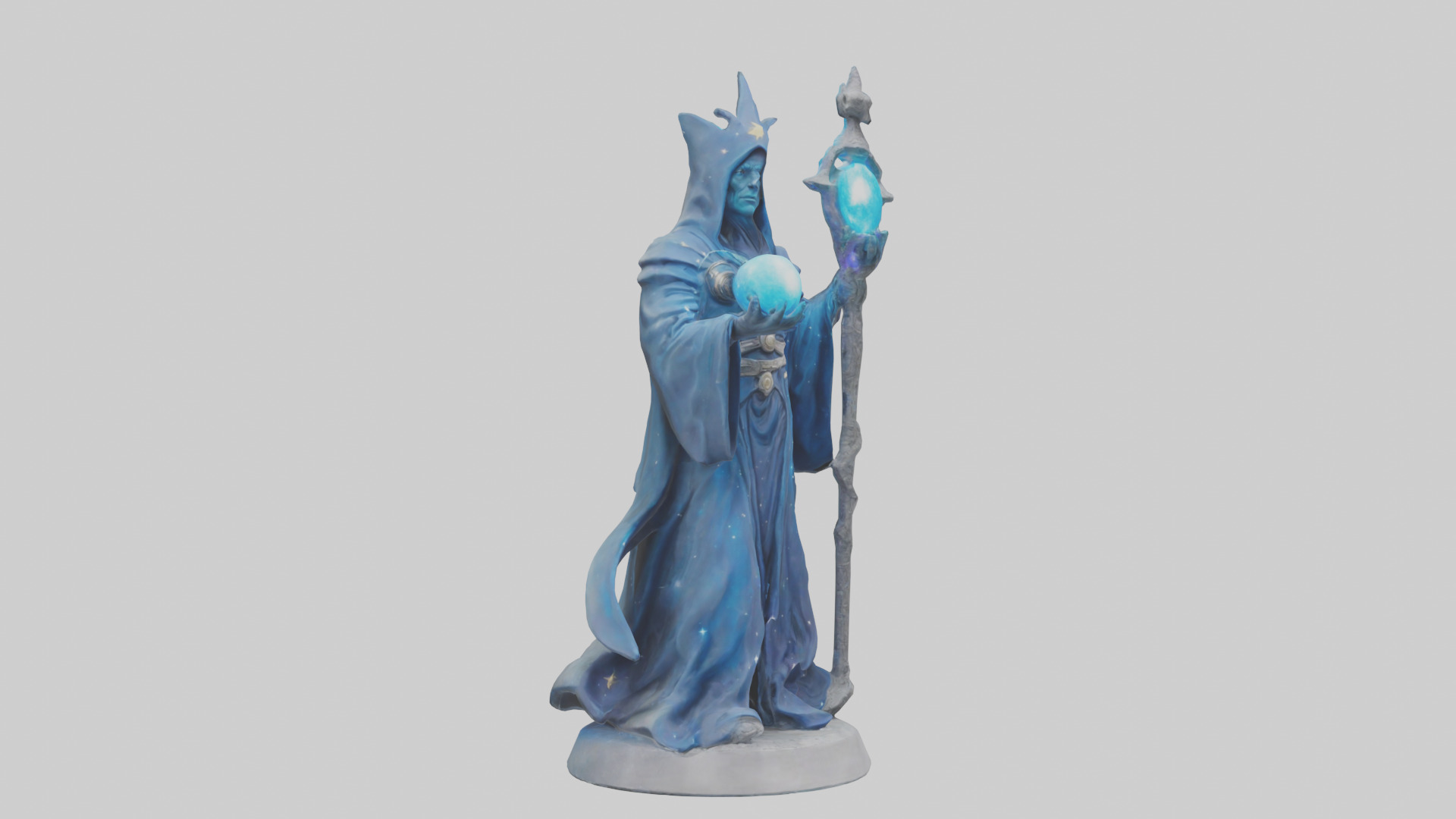 Intergalactic Sorcerer statue model Low-poly 3D model_11