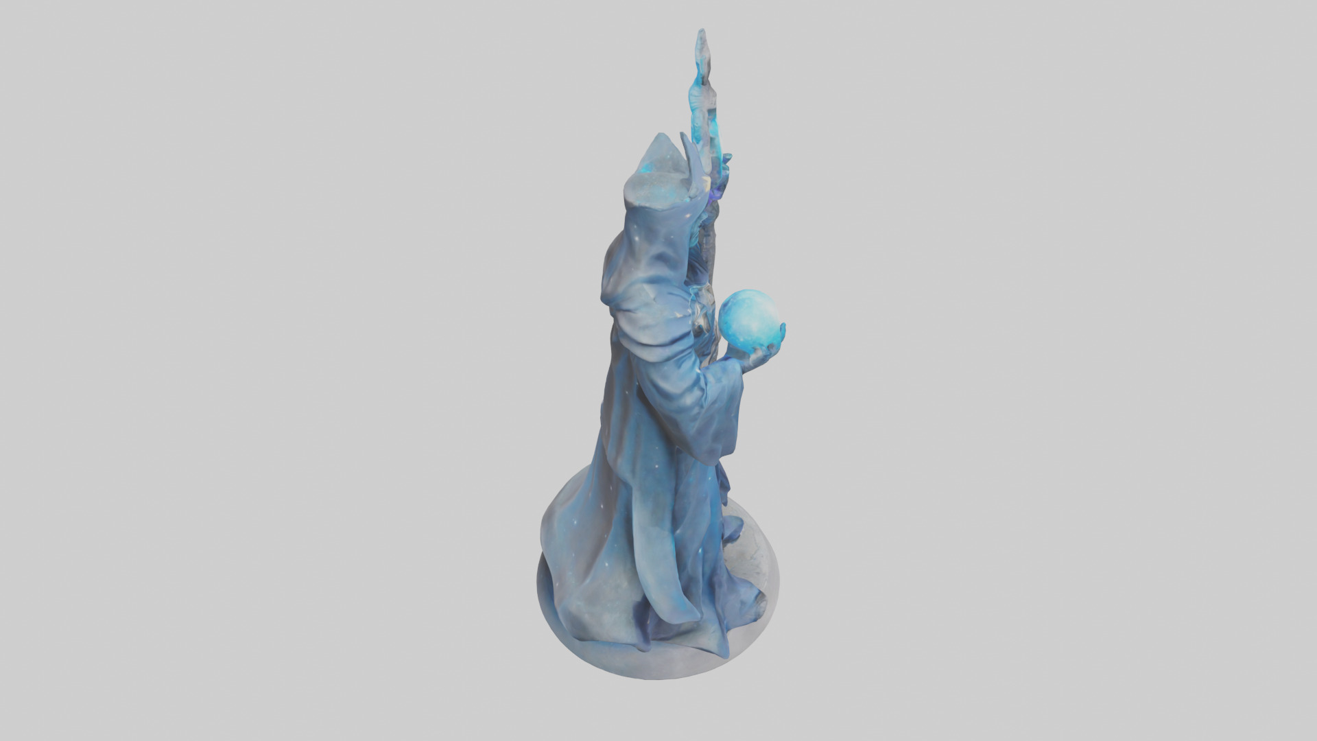 Intergalactic Sorcerer statue model Low-poly 3D model_18