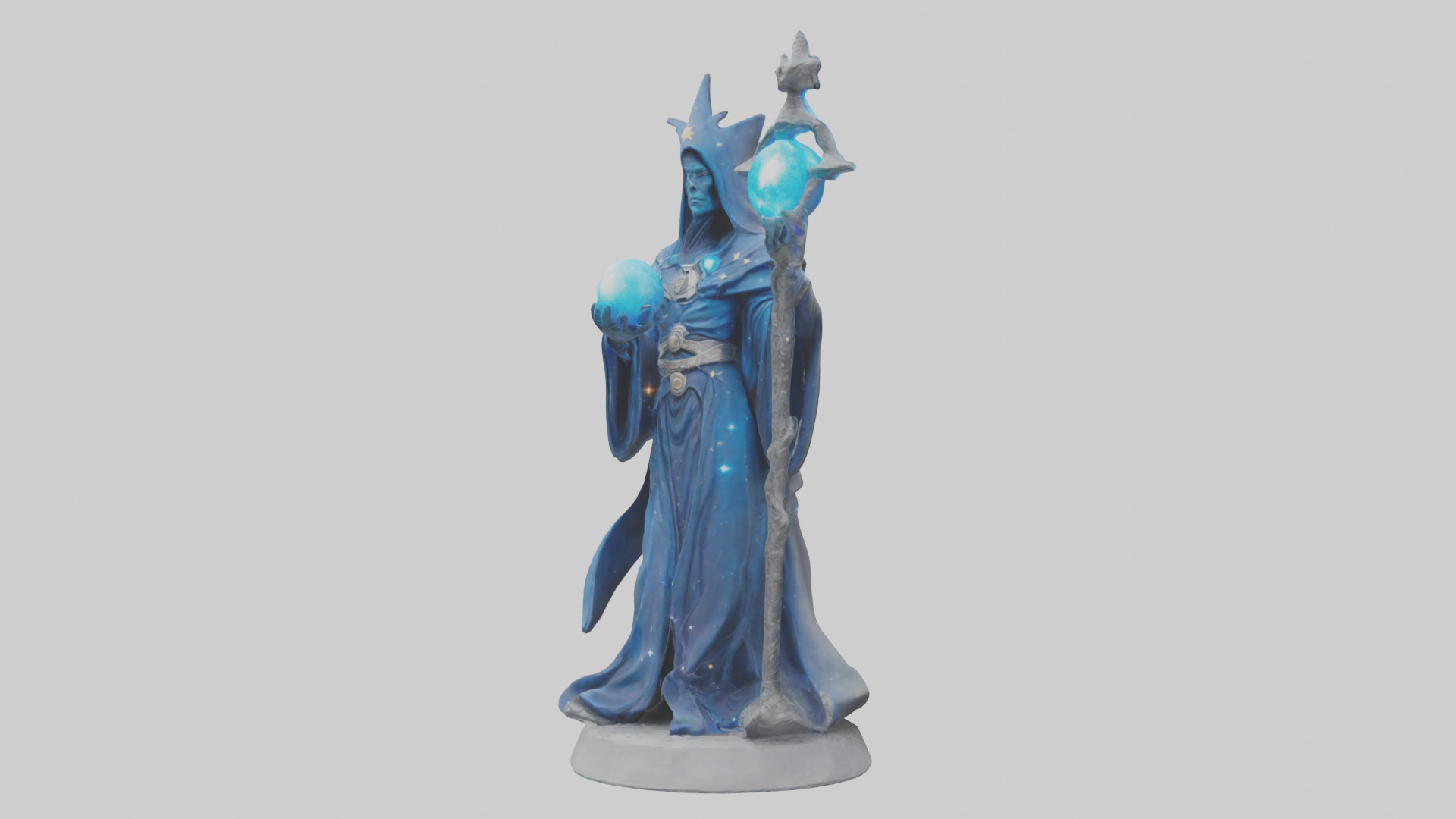 Intergalactic Sorcerer statue model Low-poly 3D model_1