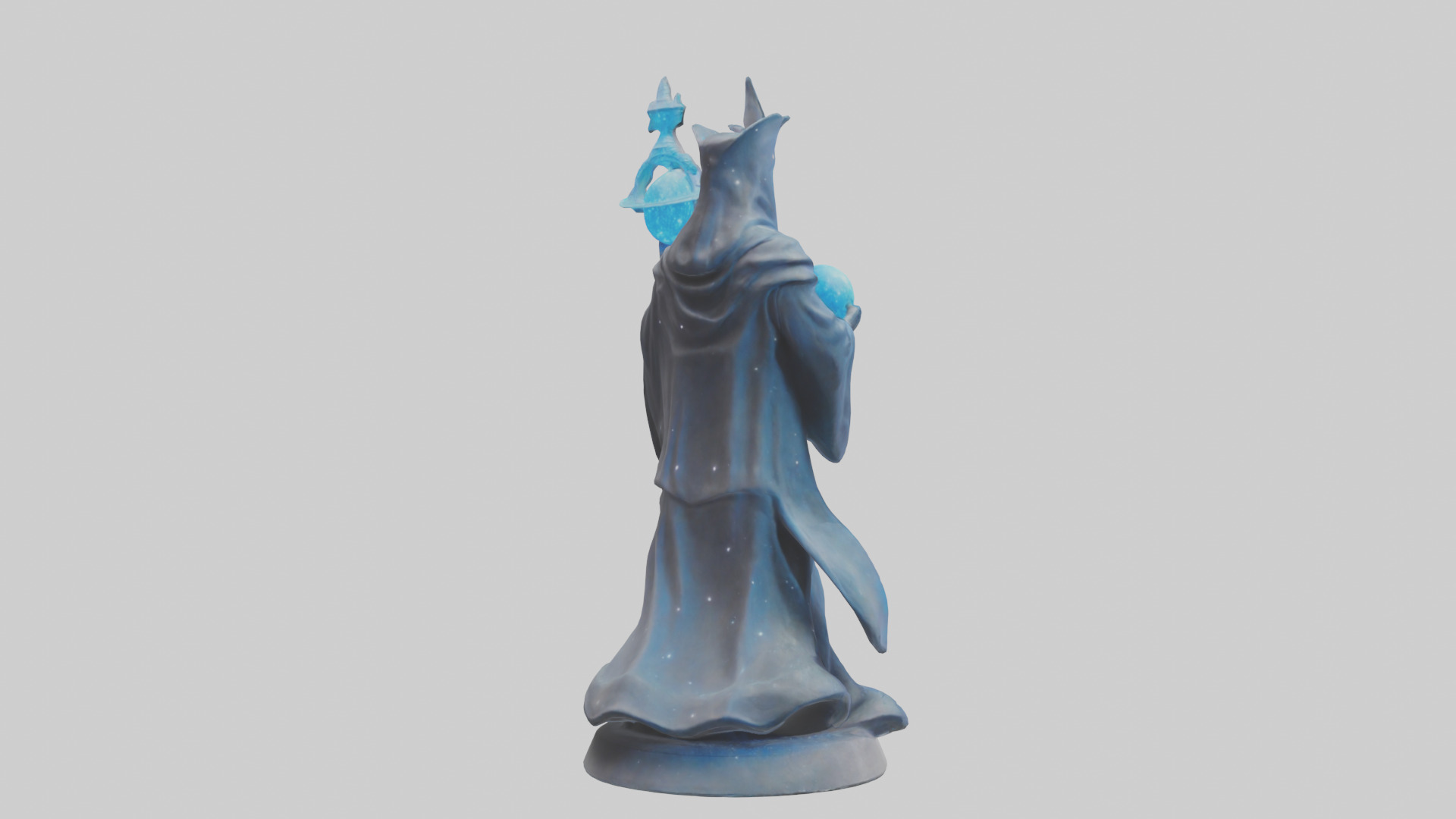 Intergalactic Sorcerer statue model Low-poly 3D model_4