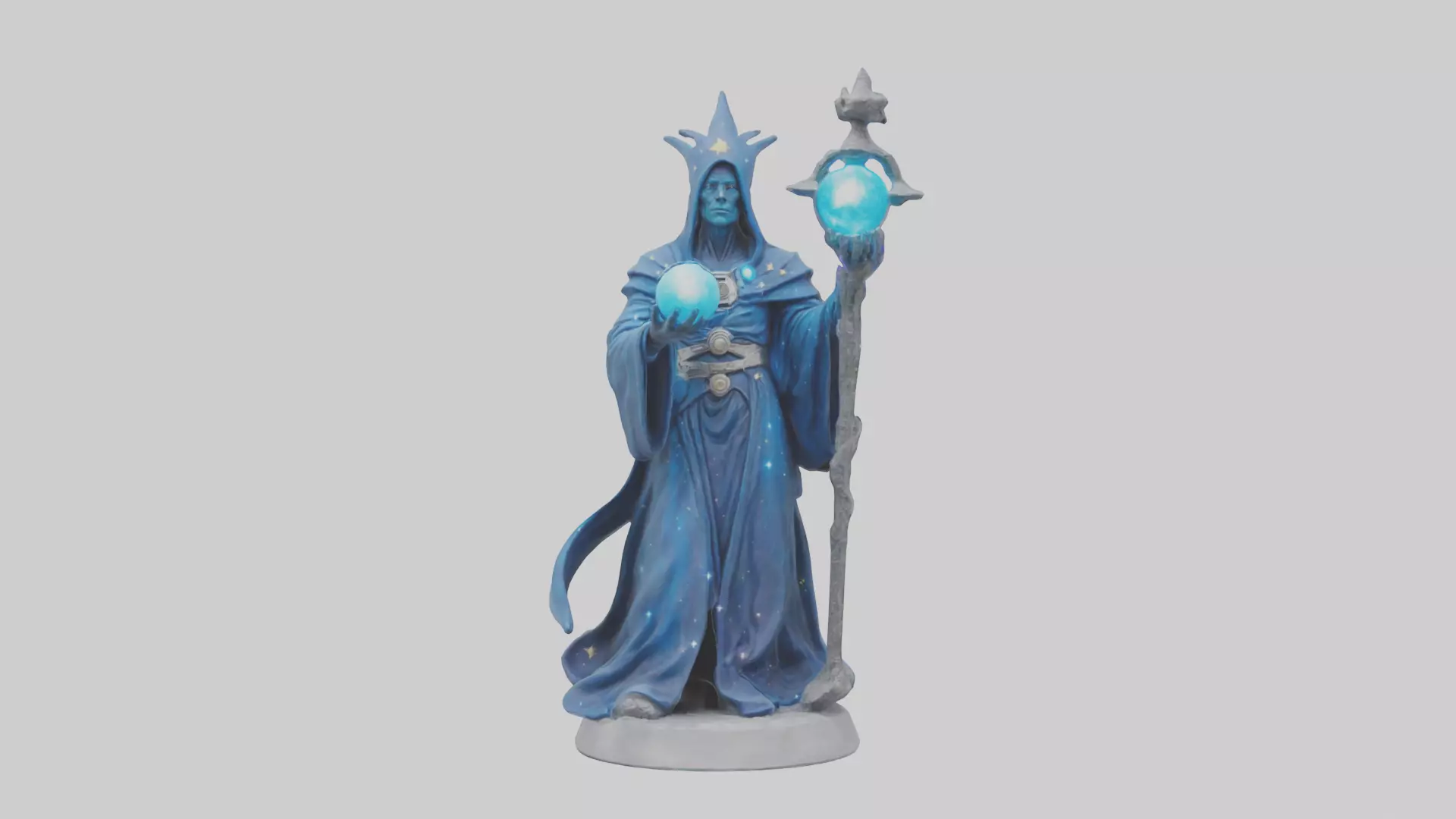 Intergalactic Sorcerer statue model Low-poly 3D model_0