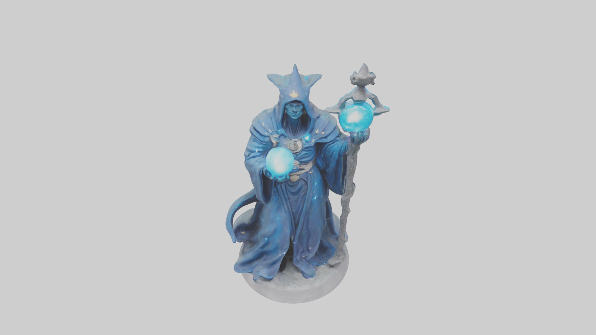 Intergalactic Sorcerer statue model Low-poly 3D model_16