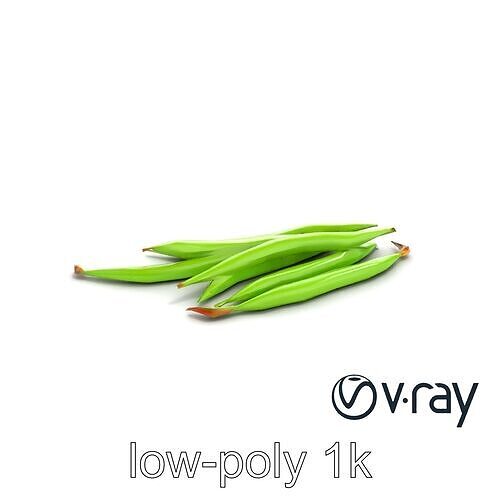 Realistic Green Beans with Smooth Pods model pack Low-poly 3D model 6