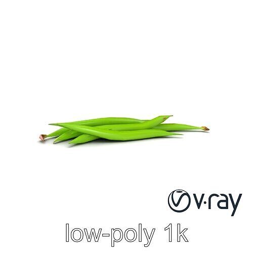 Realistic Green Beans with Smooth Pods model pack Low-poly 3D model 3