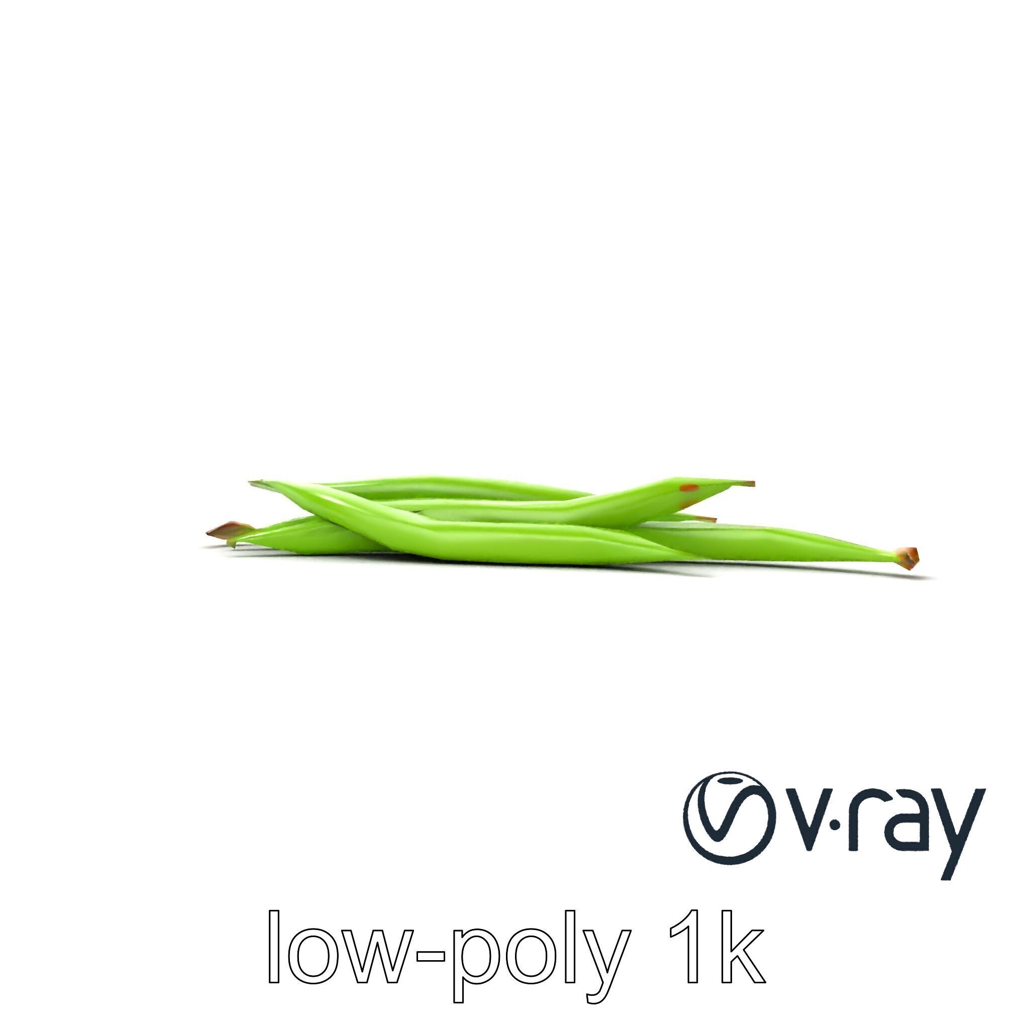 Realistic Green Beans with Smooth Pods model pack Low-poly 3D model_14