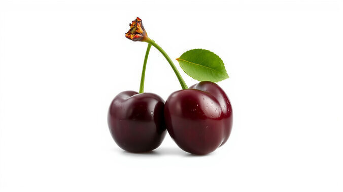 Cherry with Glossy Red Berries and Dew Drop Effect model pack Low-poly 3D model 4