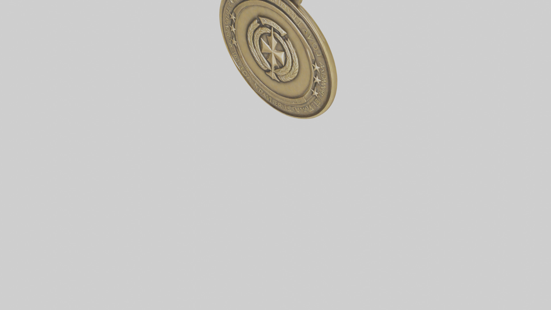 International Service Medal model Low-poly 3D model_5
