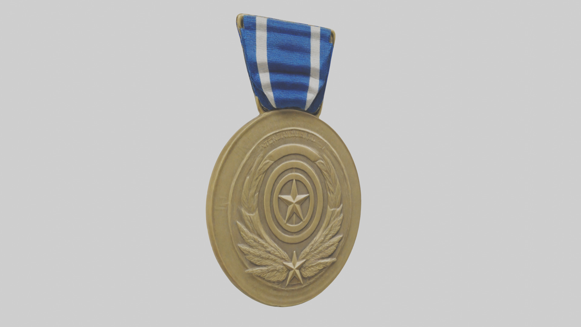International Service Medal model Low-poly 3D model_1