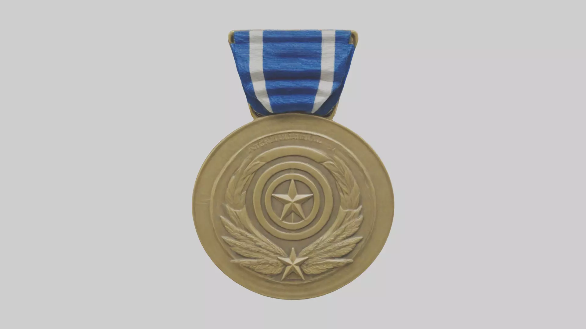 International Service Medal model Low-poly 3D model_0