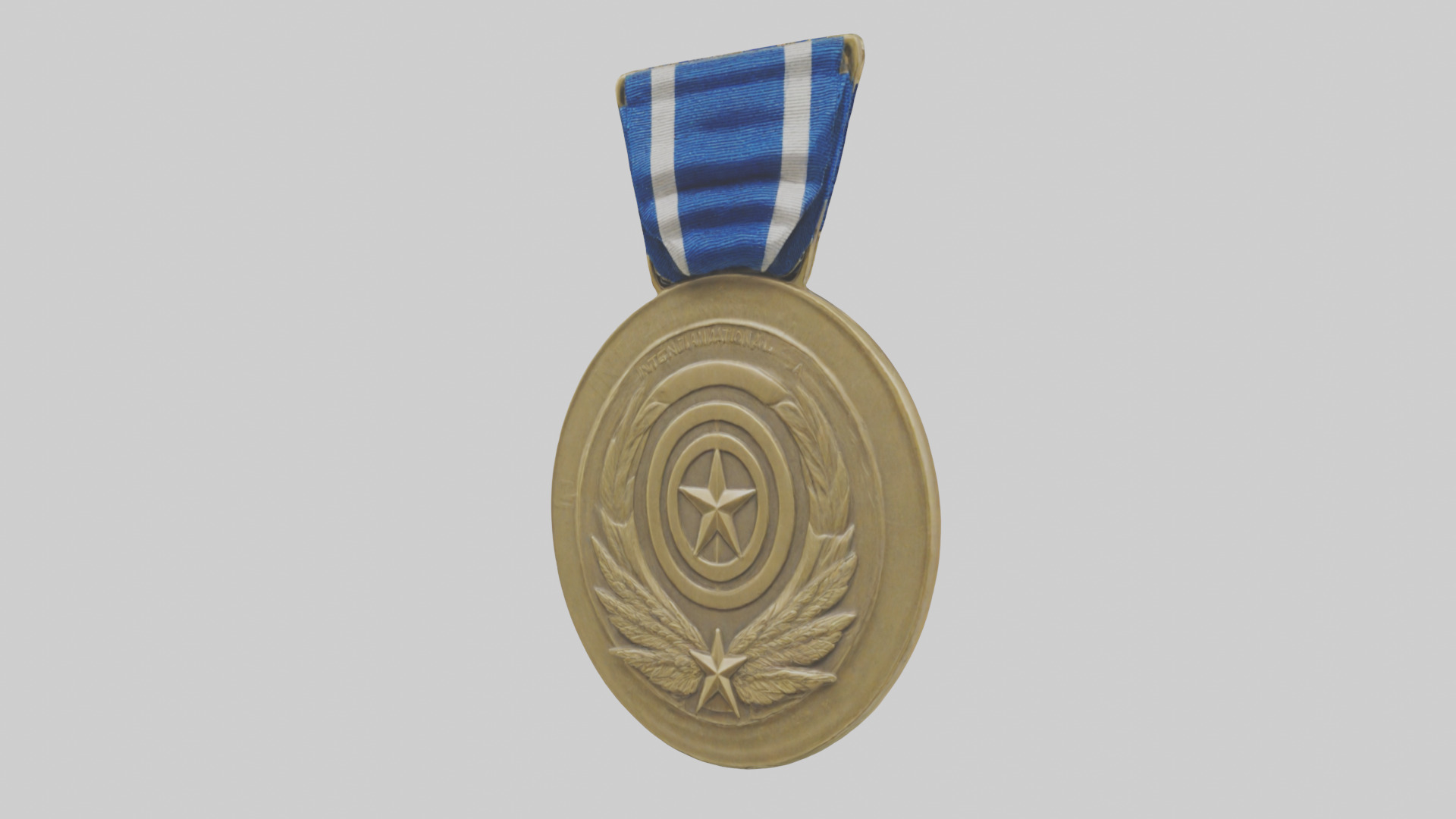 International Service Medal model Low-poly 3D model_2