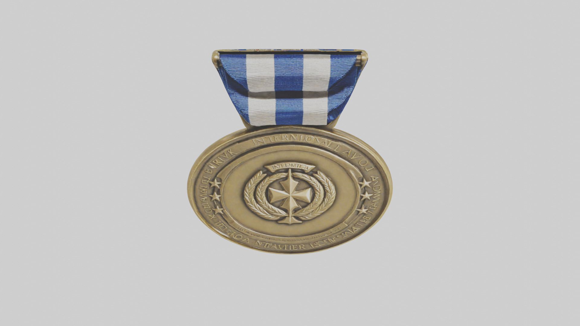 International Service Medal model Low-poly 3D model_16
