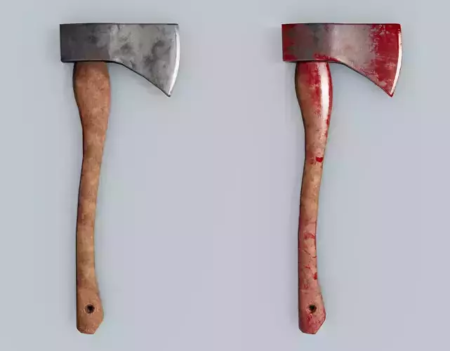 Axe - Blood and Clean  Low-poly 3D model