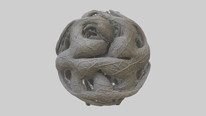 Interwoven Branches statue model Low-poly 3D model