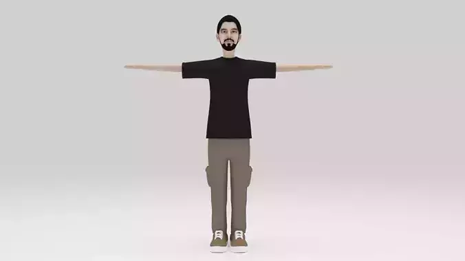 Character Mike shinoda Linkingpark rigged Lowpolys 