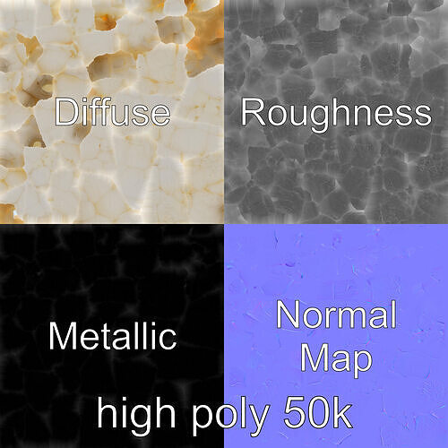 Natural Cauliflower Realistic 3D Model Pack Low-poly 3D model 2