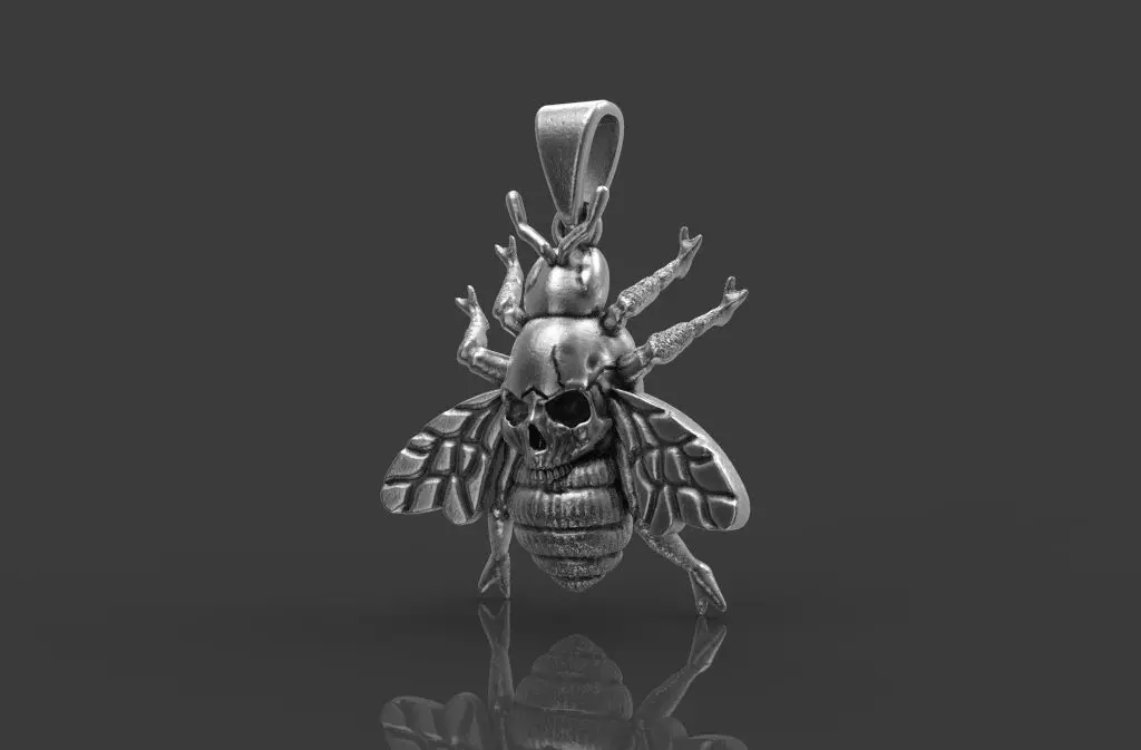 Pendant Bee Skull 3D print model