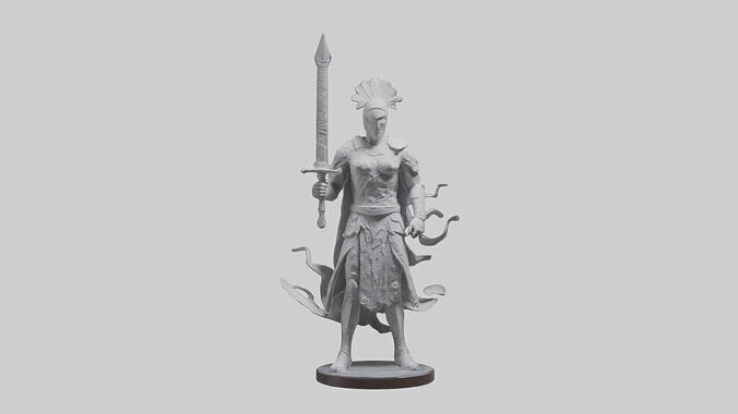 Invisible Warrior statue model Low-poly 3D model