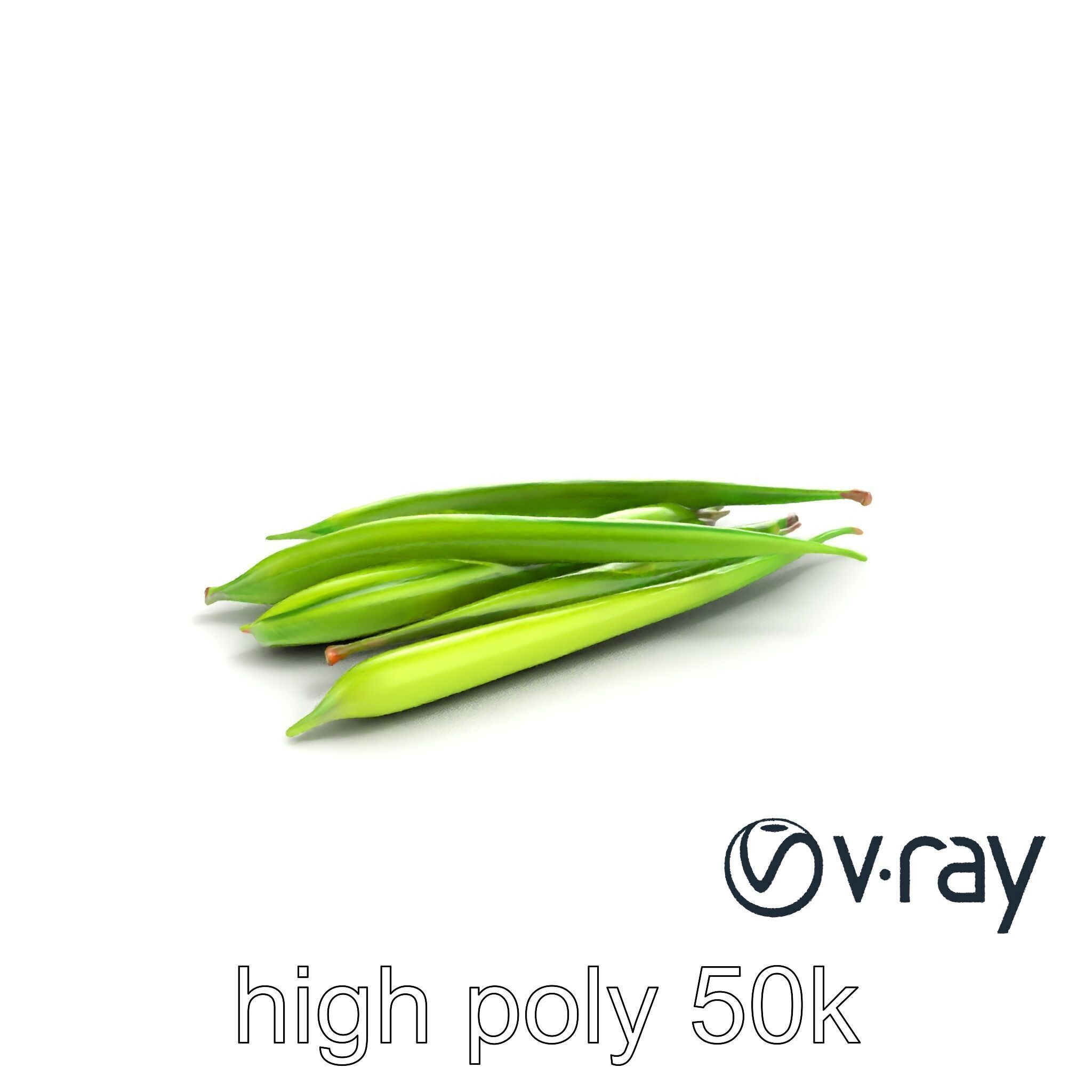 Realistic Green Beans Vegetable 3D model pack Low-poly 3D model_12