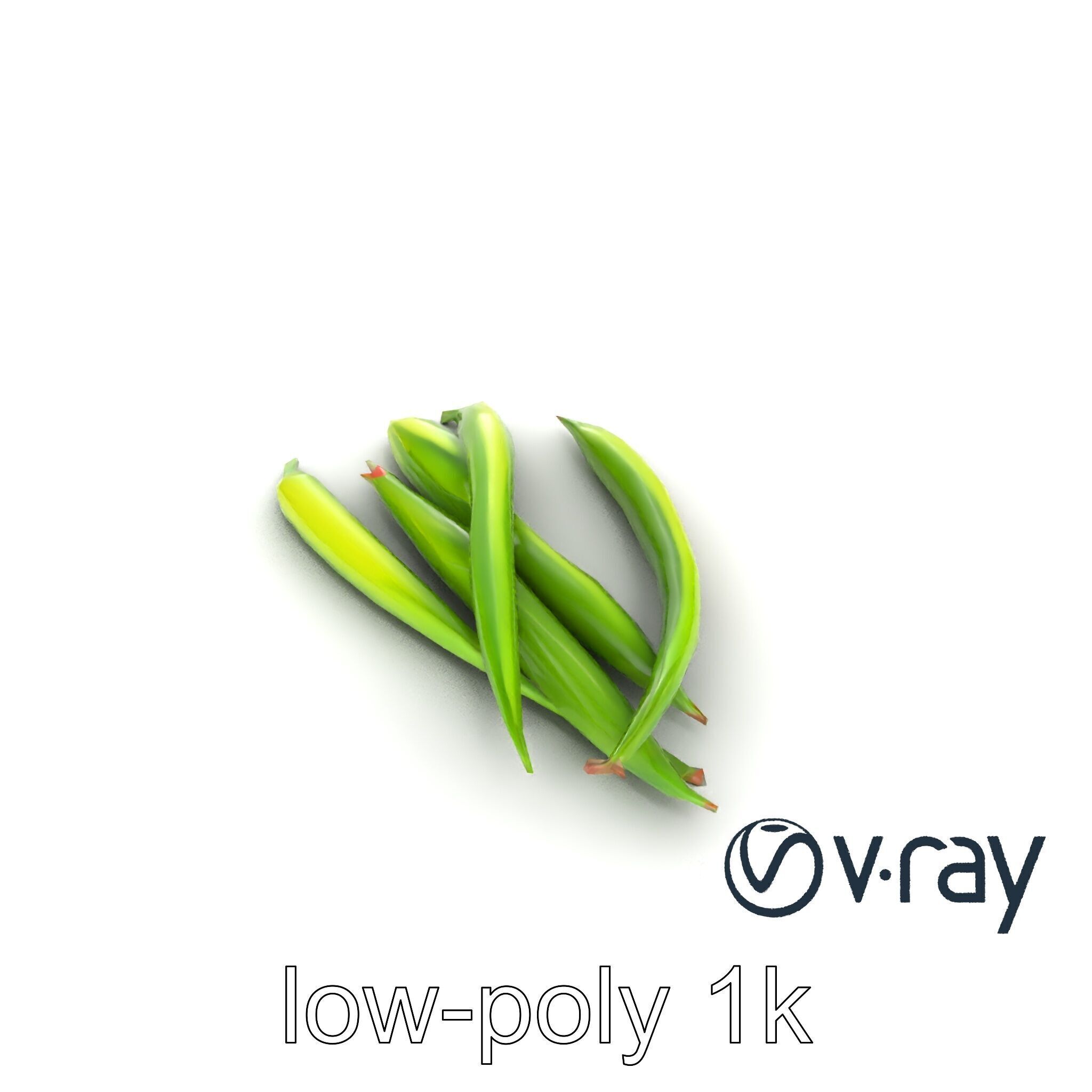 Realistic Green Beans Vegetable 3D model pack Low-poly 3D model_8