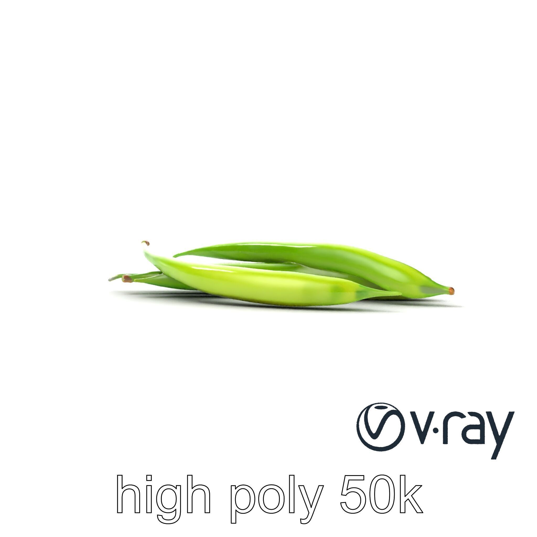 Realistic Green Beans Vegetable 3D model pack Low-poly 3D model_15