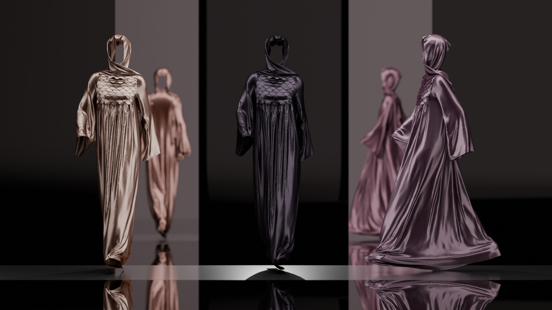 Abaya V10 Walk Cycle Animation 3D model_2