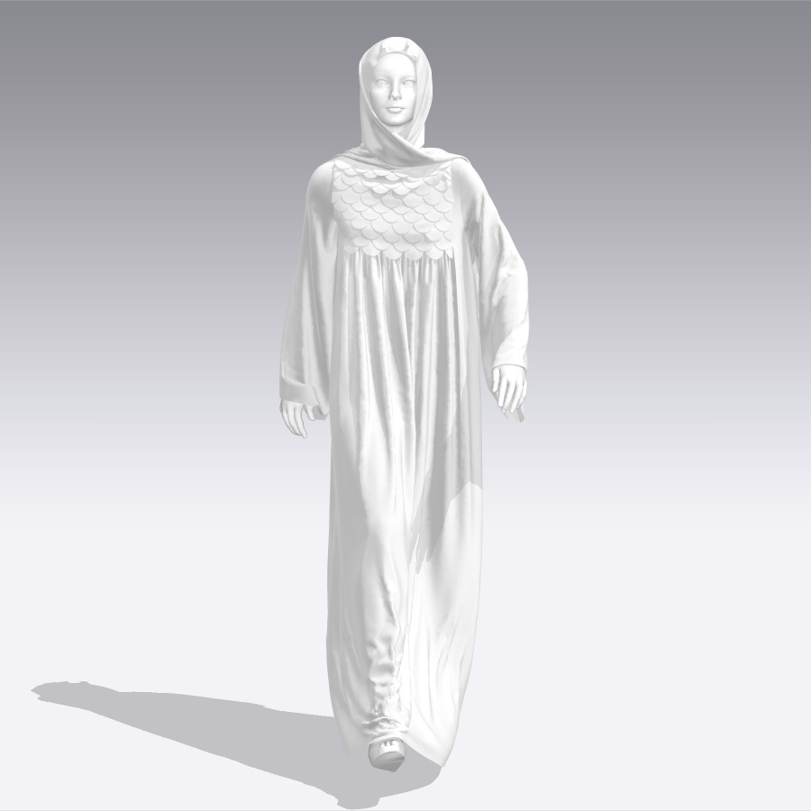 Abaya V10 Walk Cycle Animation 3D model_6