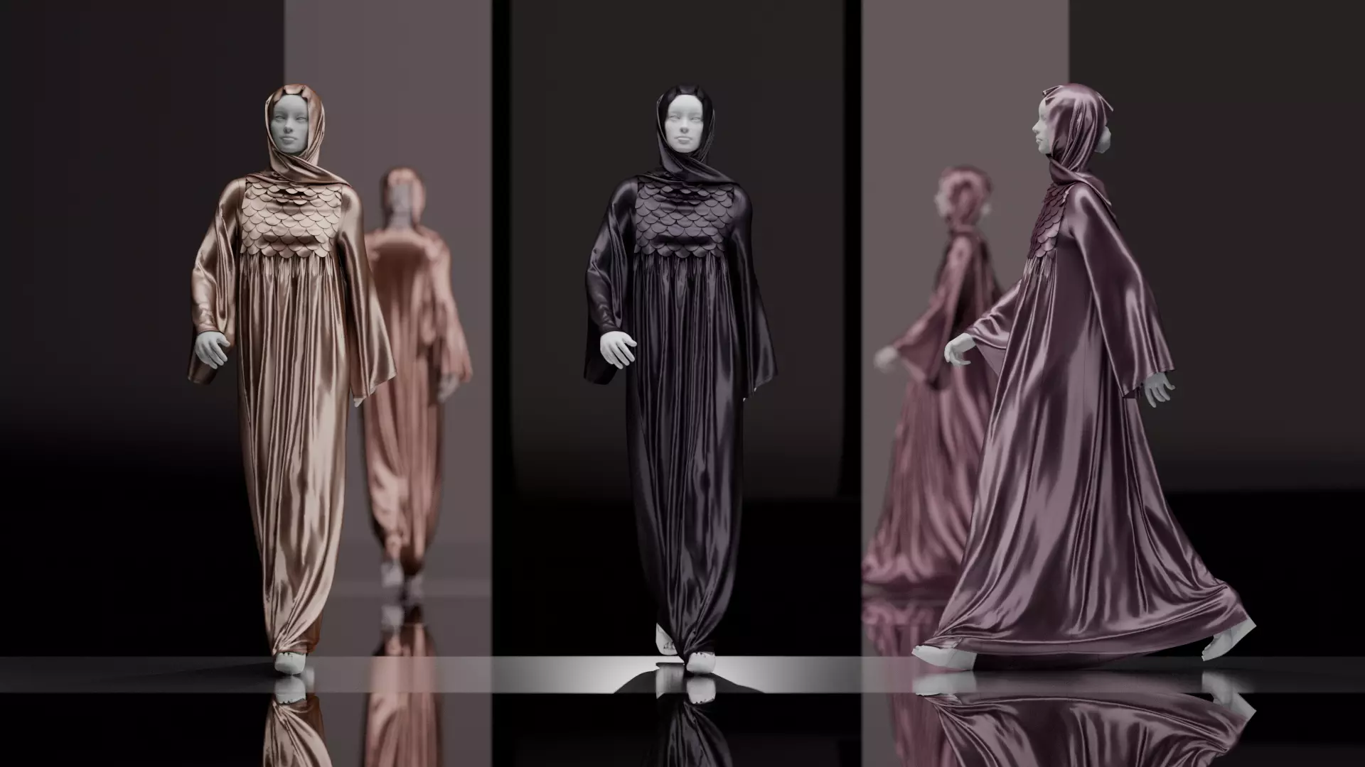 Abaya V10 Walk Cycle Animation 3D model_0