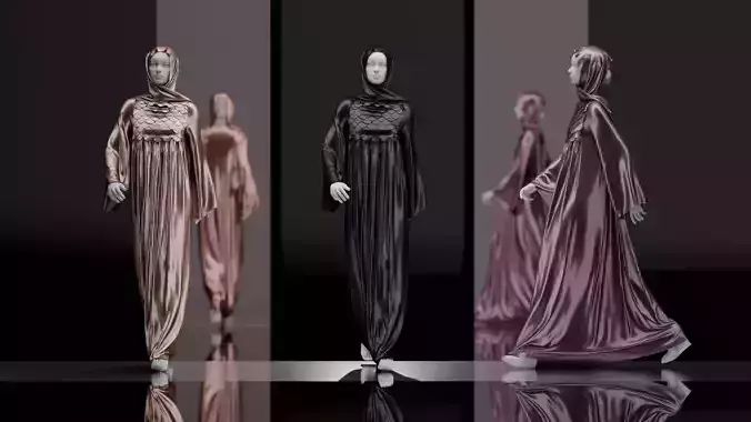 Abaya V10 Walk Cycle Animation 3D model Abaya V10 Walk Cycle Animation 3D model