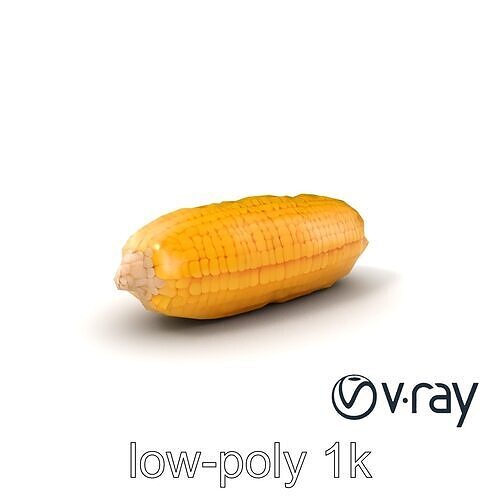 Golden Corn Cob 3D model pack Low-poly 3D model 3