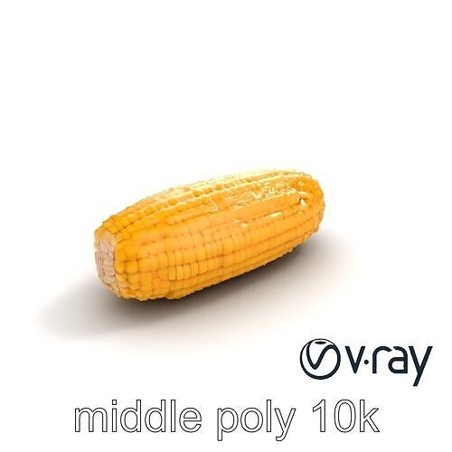 Golden Corn Cob 3D model pack Low-poly 3D model