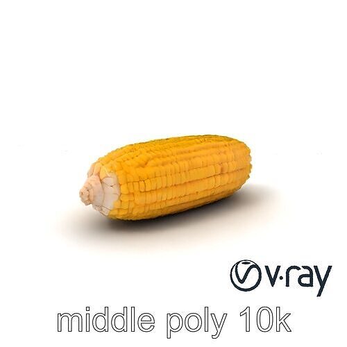 Golden Corn Cob 3D model pack Low-poly 3D model 5