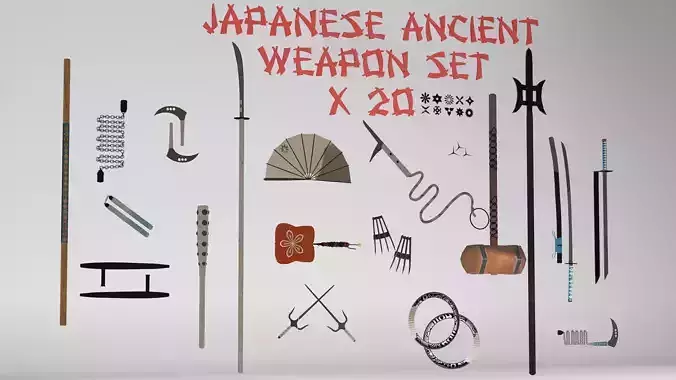 Japanese ancient weapon pack x 20