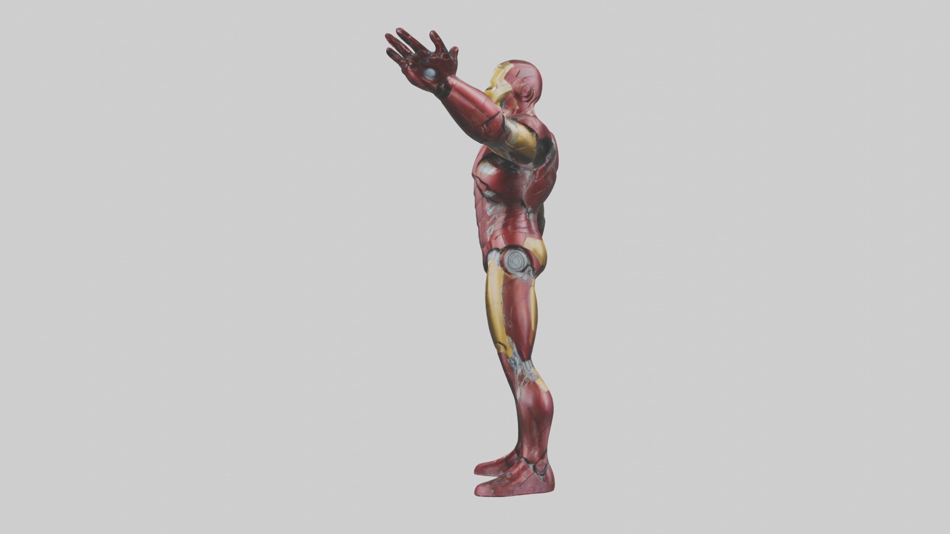 Iron Man statue model Low-poly 3D model_12