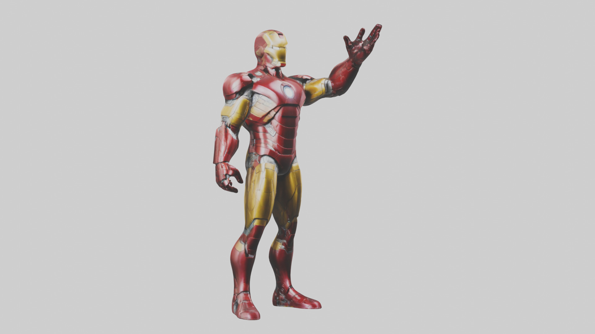 Iron Man statue model Low-poly 3D model_2