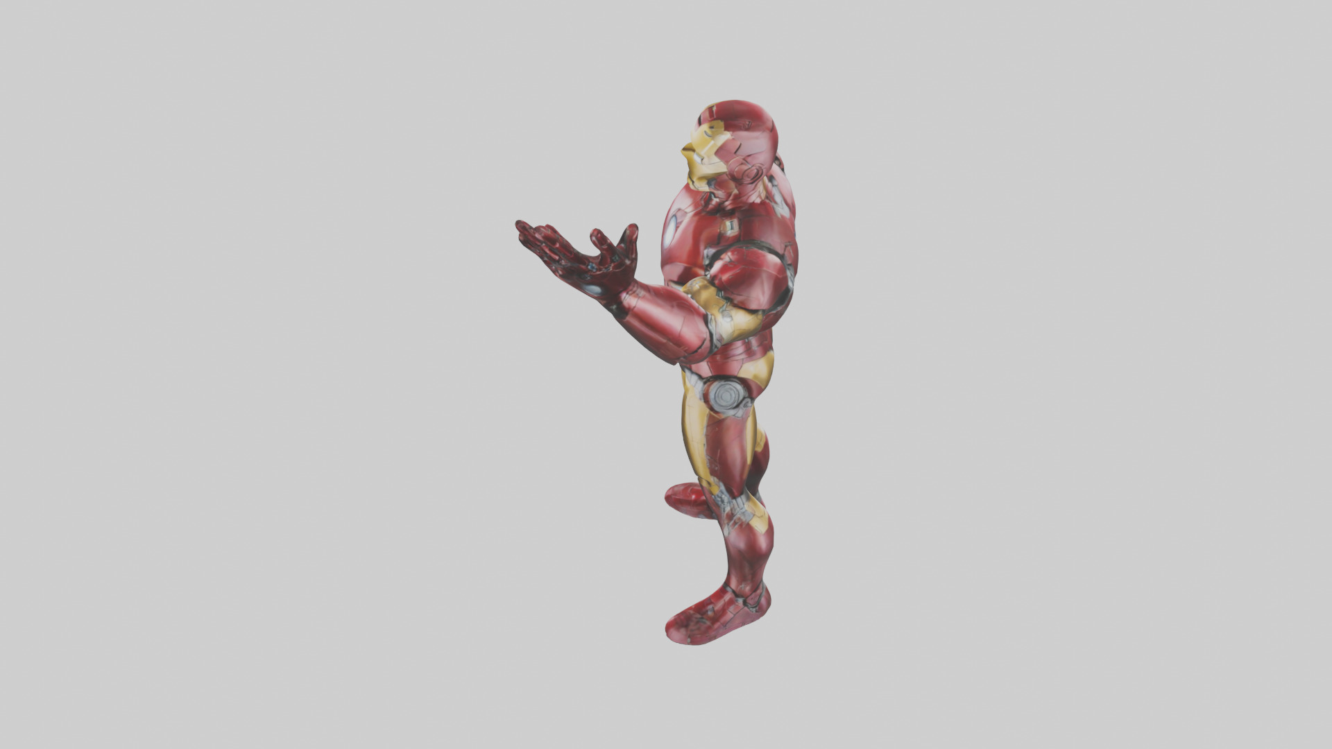 Iron Man statue model Low-poly 3D model_17
