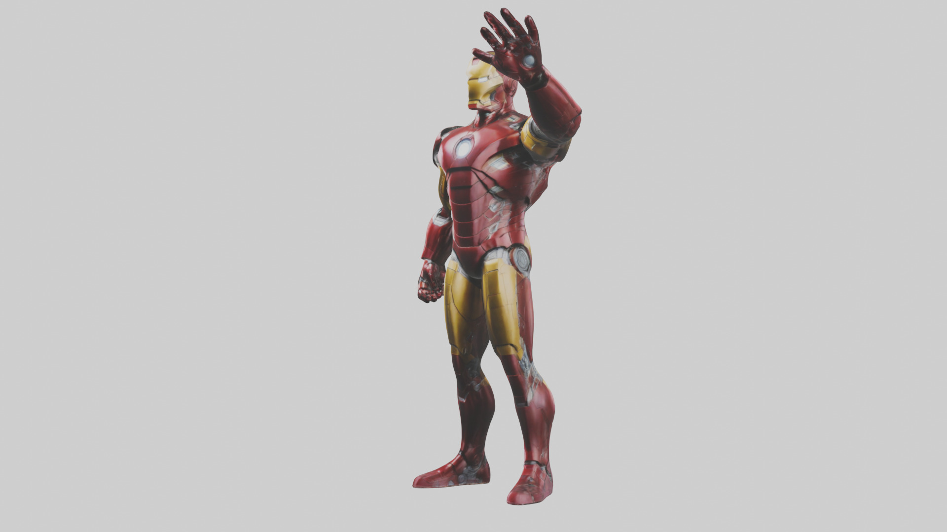 Iron Man statue model Low-poly 3D model_10
