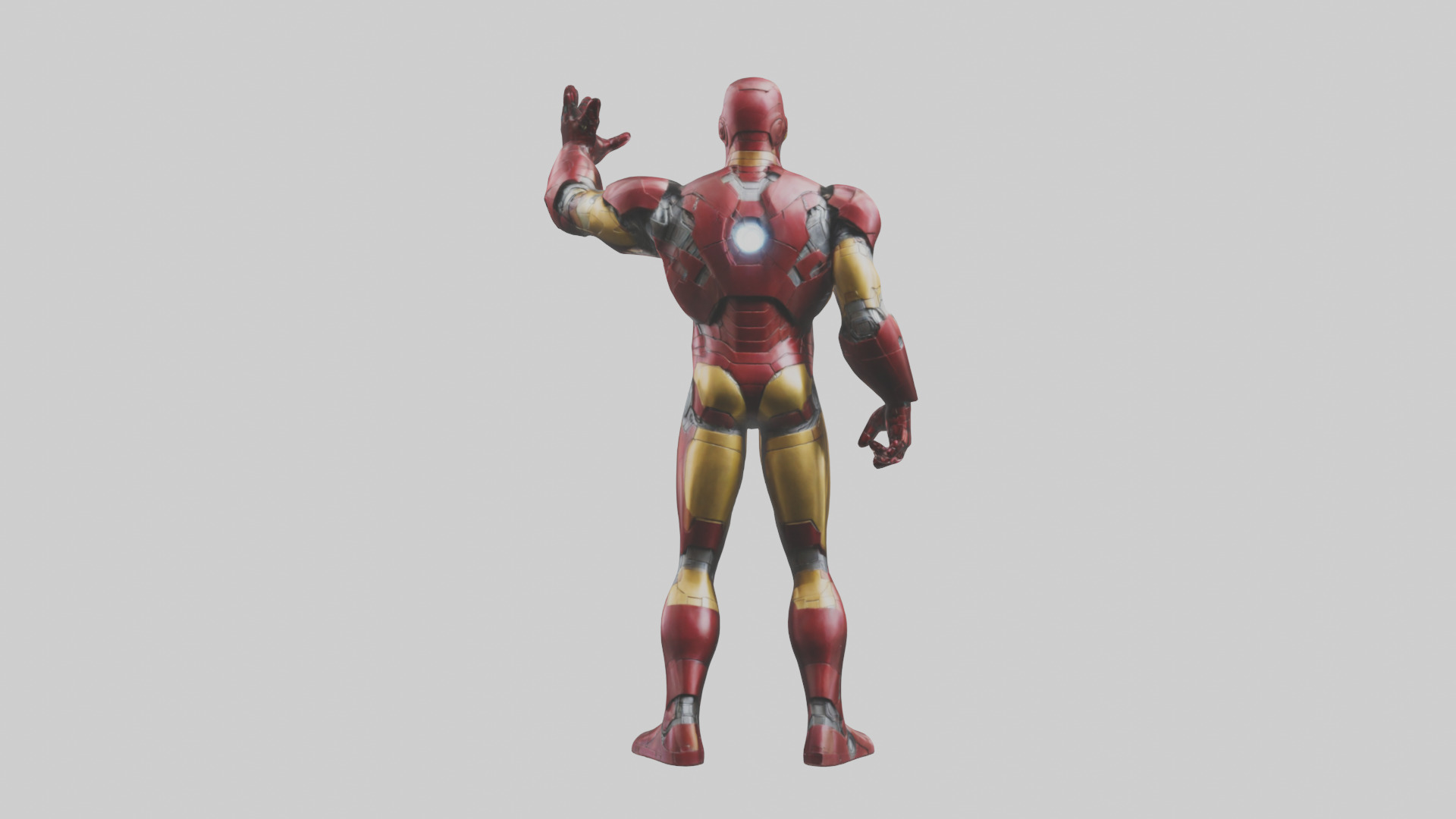 Iron Man statue model Low-poly 3D model_3