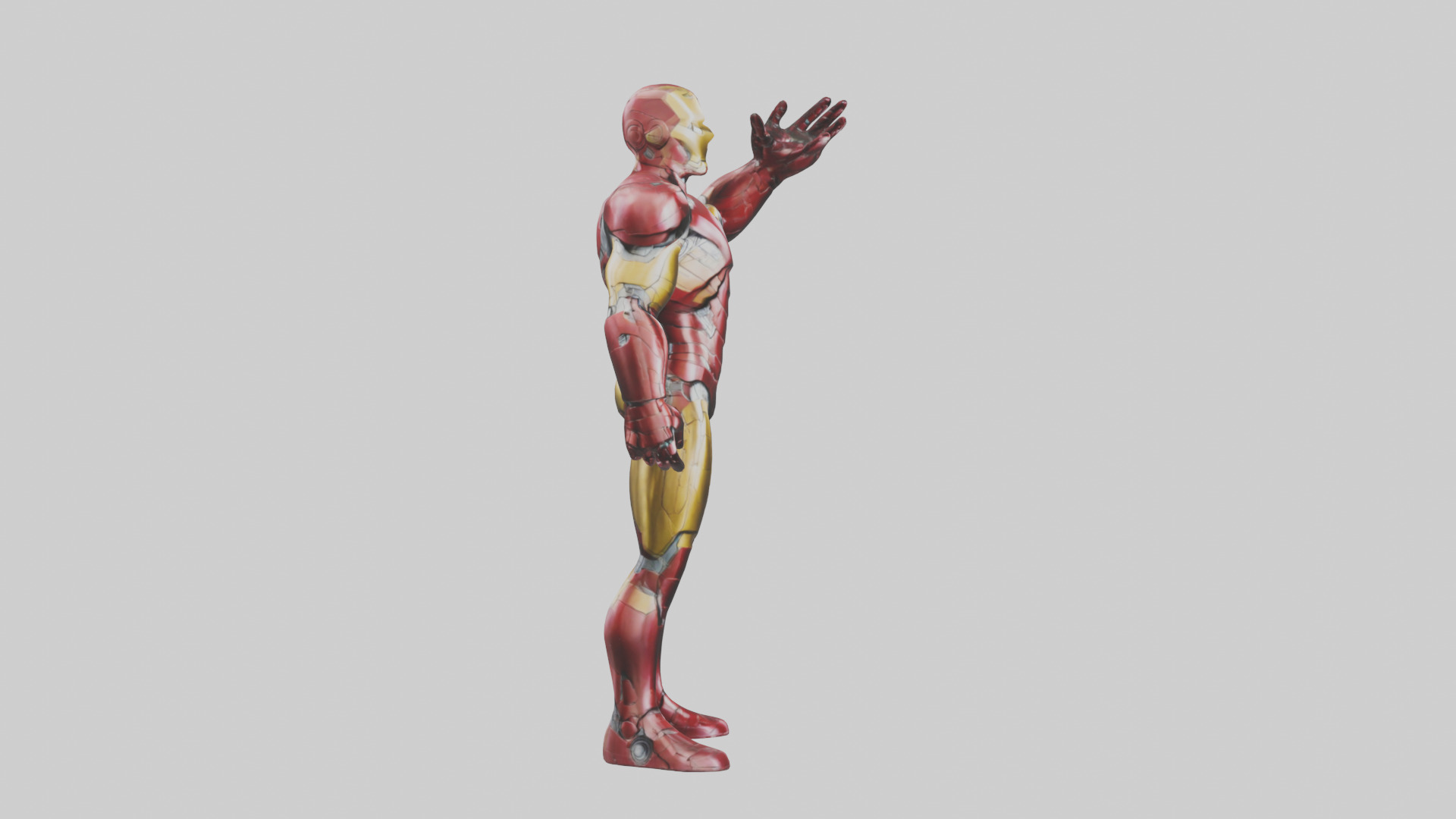 Iron Man statue model Low-poly 3D model_13