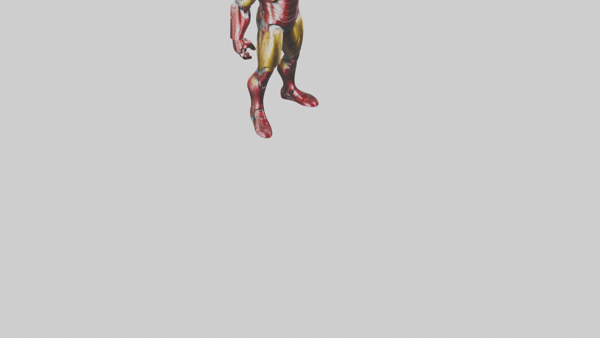 Iron Man statue model Low-poly 3D model_9