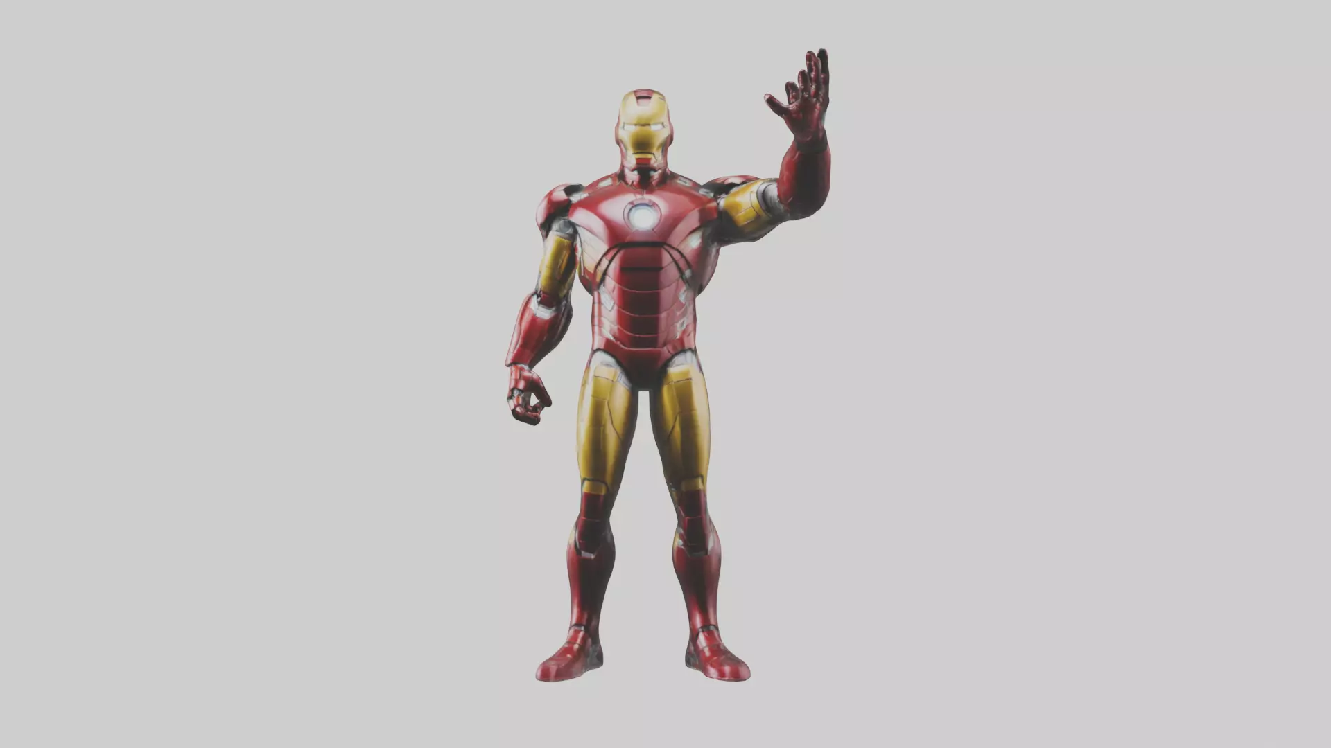 Iron Man statue model Low-poly 3D model_0