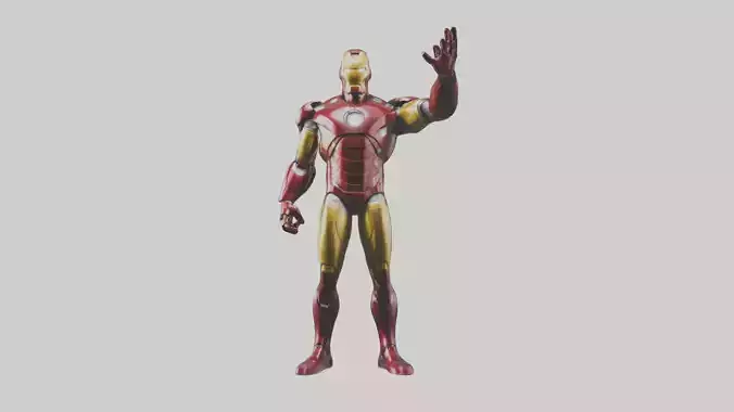 Iron Man statue model Low-poly 3D model